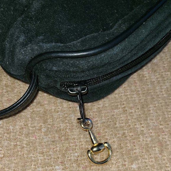 Black suede zippered purse Due Fratelli - Picture 3 of 5